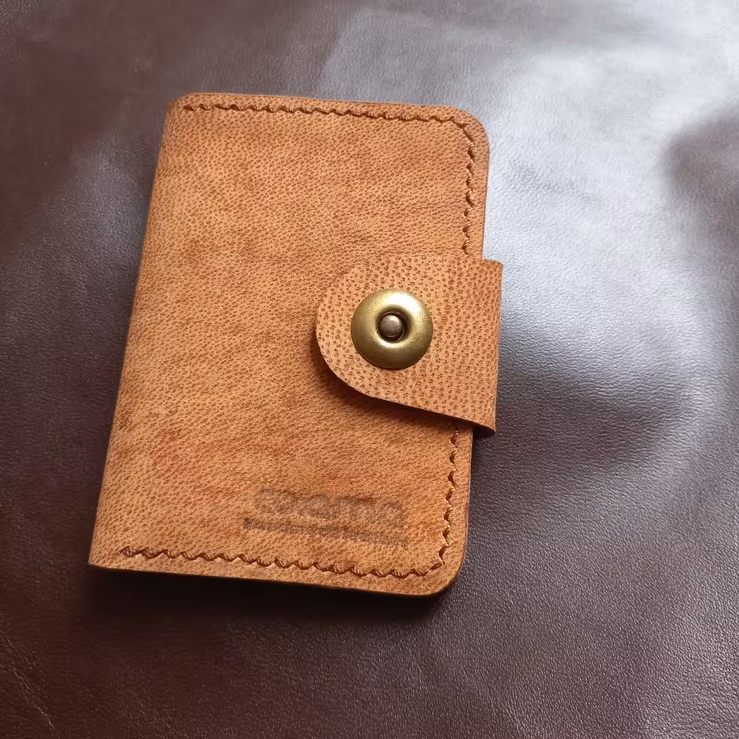 کیف کارت اعتباری ( جاکارتی) چرم طبیعی شتر دستدوز 