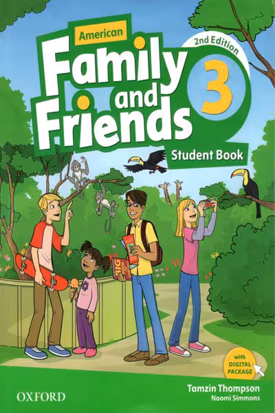 کتاب امریکن فمیلی اند فرندز سه American Family and Friends 2nd 3 SB WB CD DVD