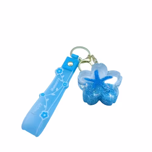 جاسوئیچی خودرو طرح ستاره شیشه ای آبی پر رنگ