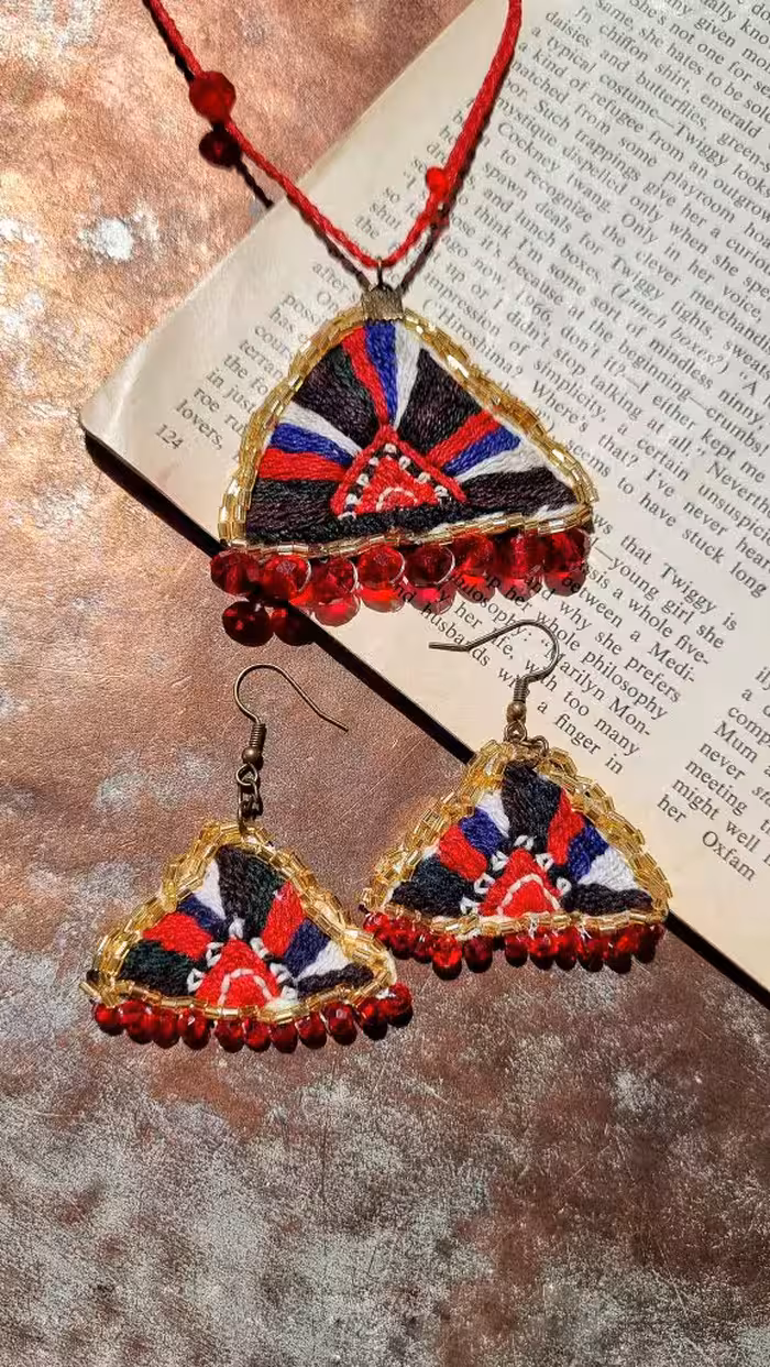 نیم ست سوزندوزی نهان