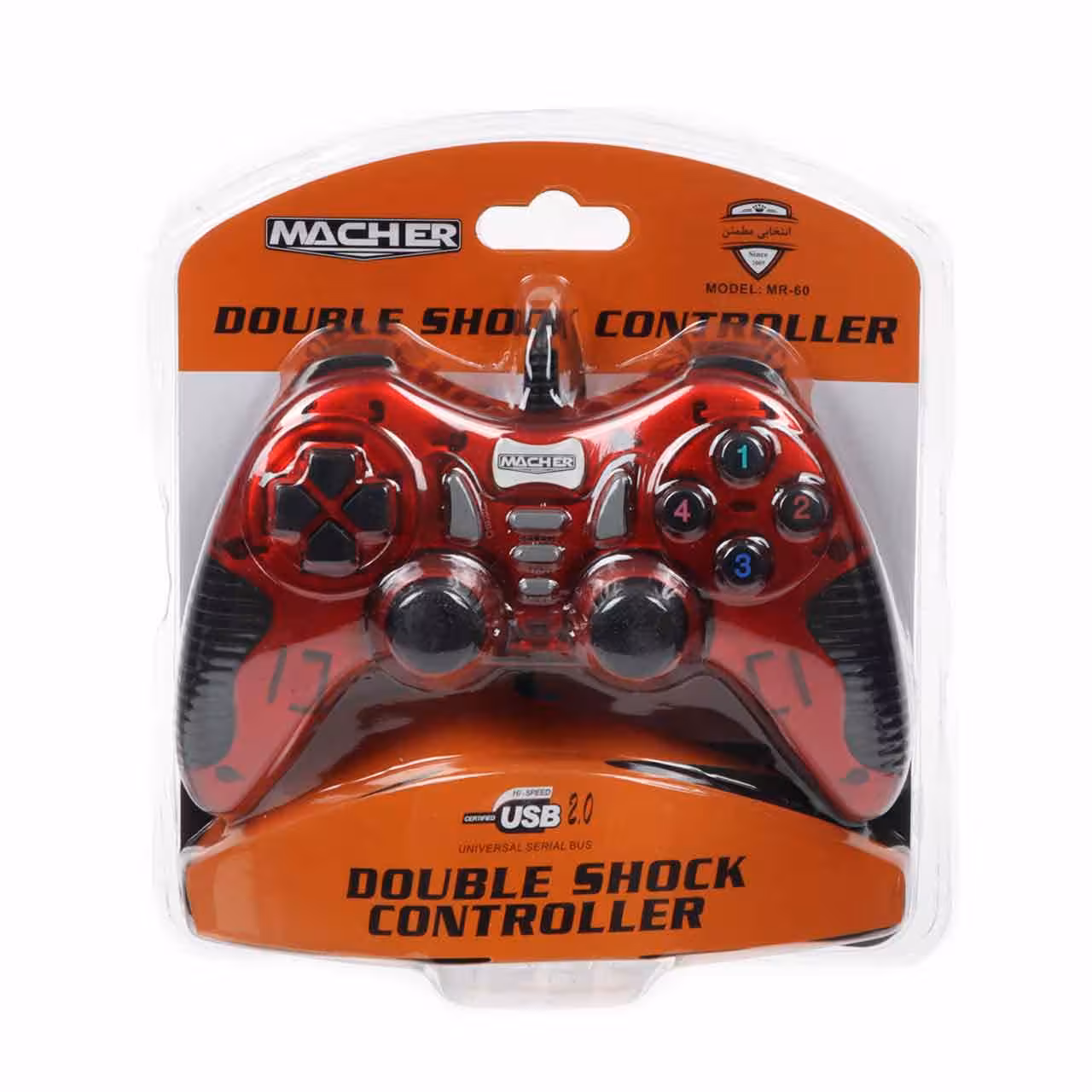 دسته بازی شوک دار Macher مدل MR-60 - قرمز - RYL