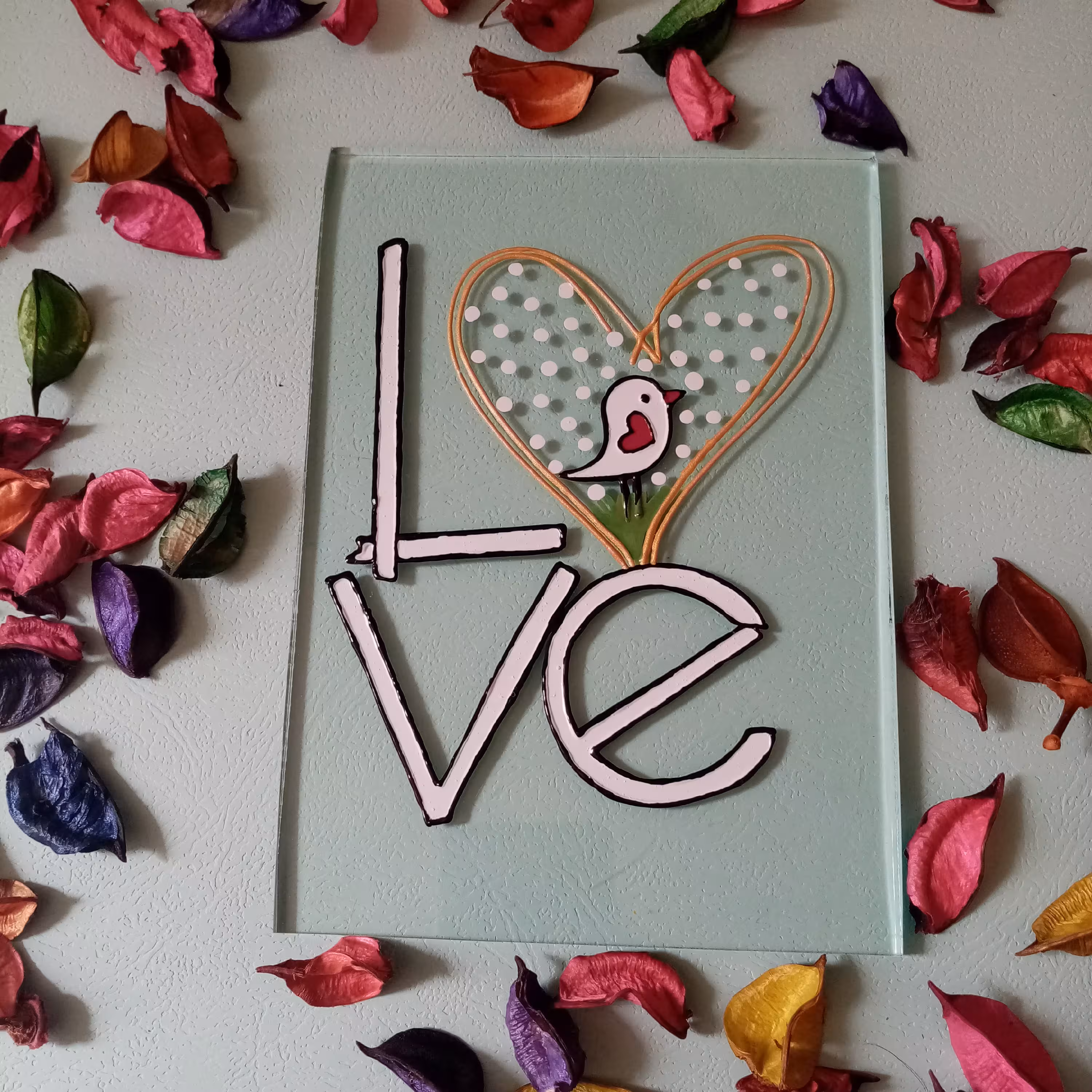 تابلوی ویترای طرح لاو قلبی