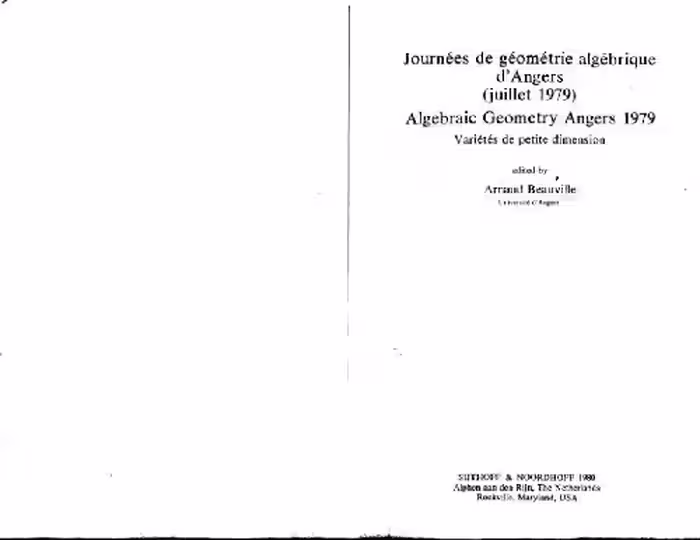 خرید و دانلود نسخه کامل کتاب Journees de Geometrie Algebrique d'Angers 1979