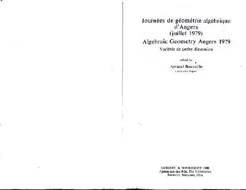 خرید و دانلود نسخه کامل کتاب Journees de Geometrie Algebrique d'Angers 1979