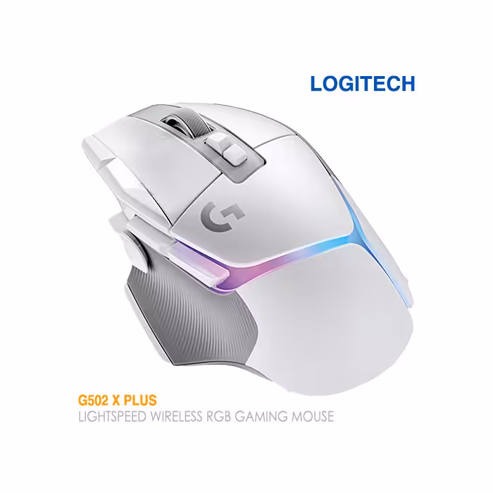 موس گیمینگ بیسیم لاجیتک G502 X Plus Wireless RGB – white