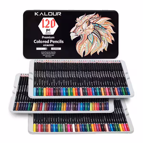 مداد رنگی 120 رنگ کالور (KALOUR) جعبه مشکی