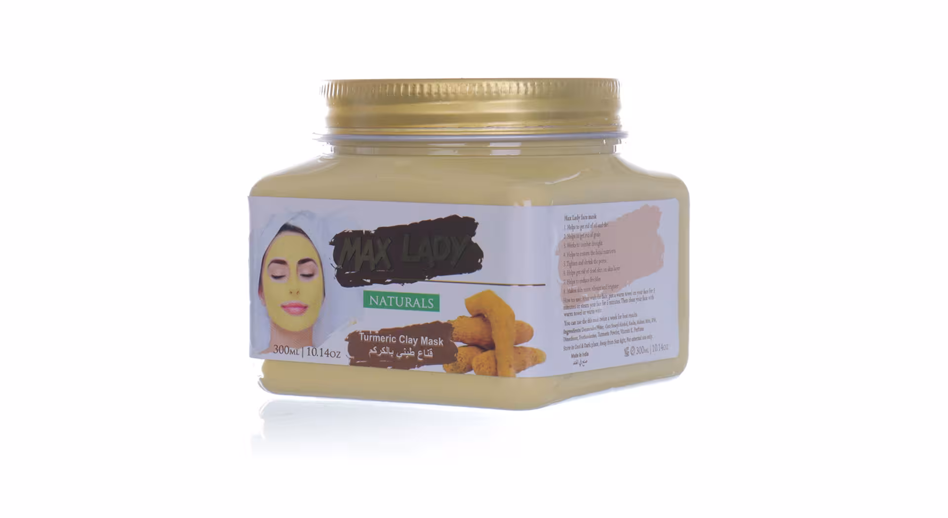 ماسک گچی زردچوبه مربعی مکس لیدی 300ml