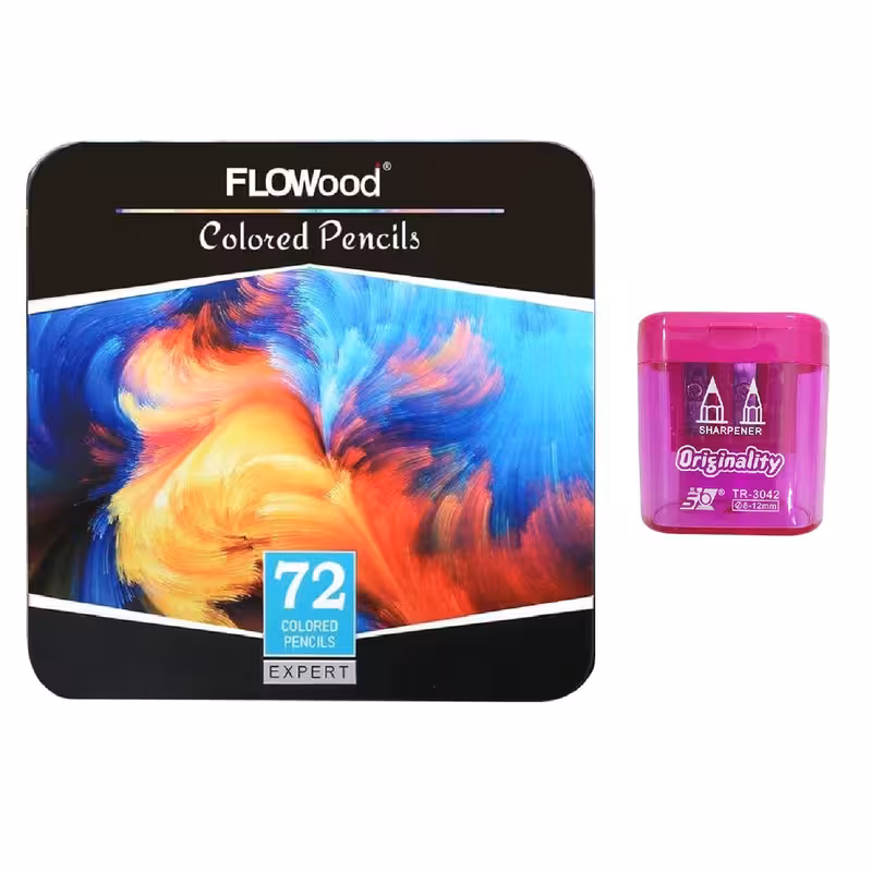 مداد رنگی 72 رنگ فلوود مدل EXPERT به همراه تراش | چاوه
