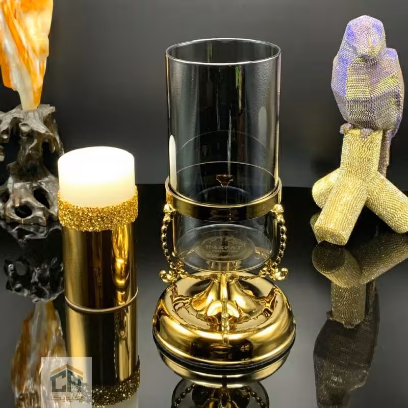 شمعدان کریستال و برنج کوچک مدل CL-014-G