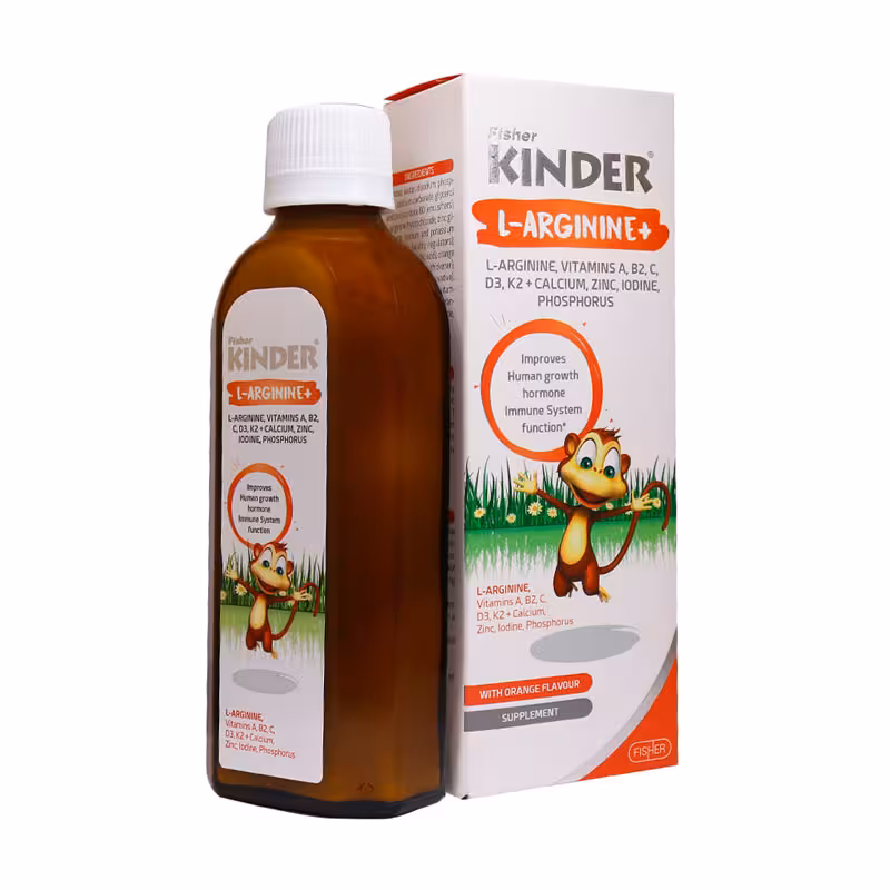 شربت ال آرژنین پلاس فیشر کیندر 200میلی لیتر | Fisher Kinder Kinder L Arginine Plus 200 ml