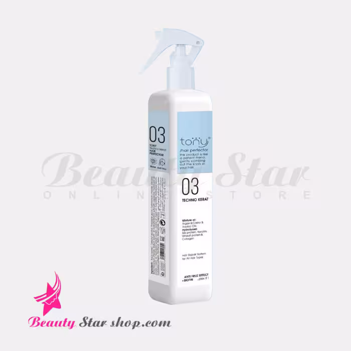 افشانه تقویت کننده و نرم کننده و محافظ حرارتی مو فاز 3 (بدون آبکشی) تکنوکرات تونی حجم 250 میلی لیتر