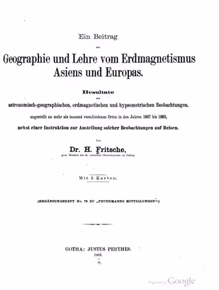خرید و دانلود نسخه کامل کتاب Ein Beitrag zur Geographie und Lehre vom Erdmagnetismus Asiens und Europas . Resultate aus astronomisch- geographischen, erdmagnetischen und hypsometrischen Beobachtungen, angestellt an mehr als tausend verschiedenen Orten in den Jahren 1867 bis 1883, nebst einer Instruktion zur Anstellung solcher Beobachtungen auf Reisen