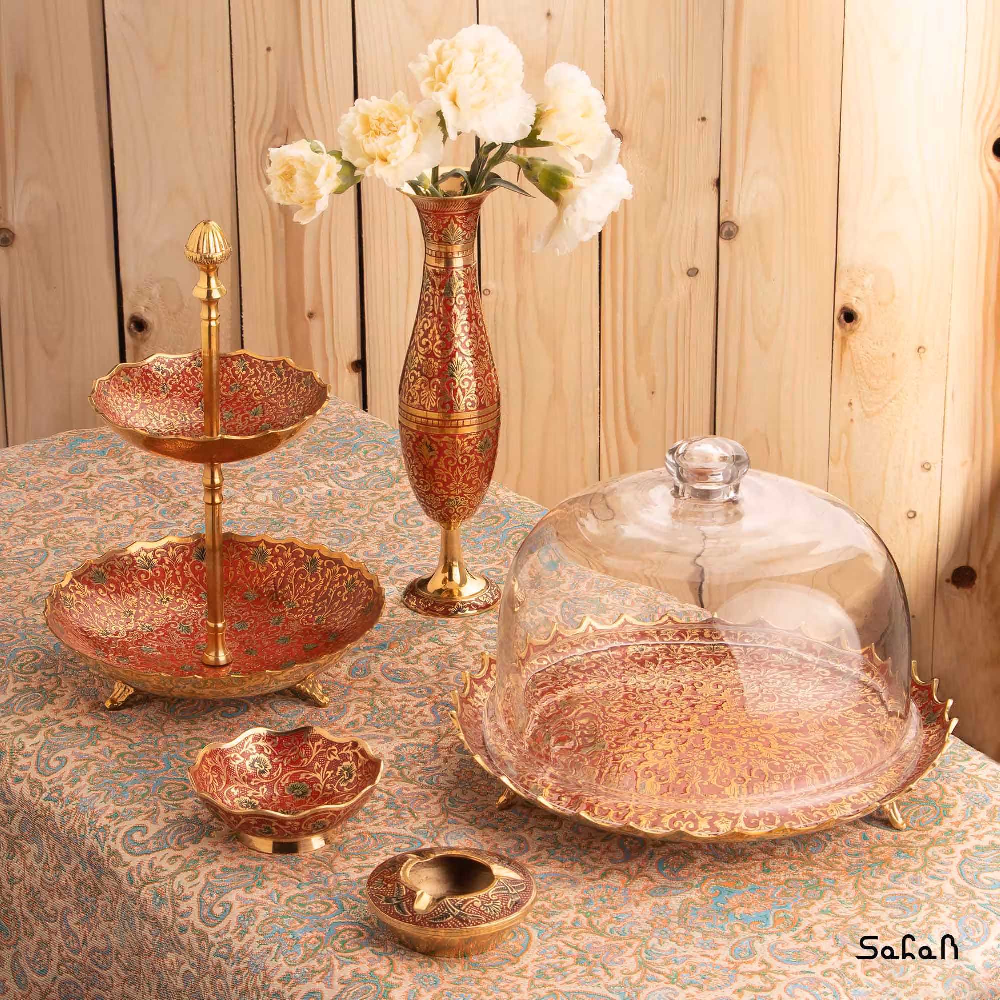 ست پذیرایی برنجی میناکاری کد 046