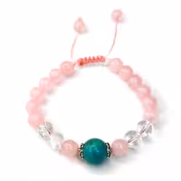 دستبند سنگ کوارتز و فیروزه کد 310018