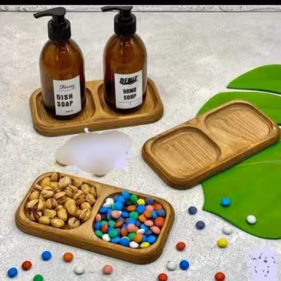 زیرلیوانی چوبی دوتایی کد125