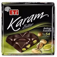 شکلات اتی با مغز پسته و 54 درصد کاکائو تلخ وزن 60 گرم