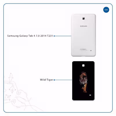 برچسب پوششی ماهوت مدل Wild Tiger مناسب برای تبلت سامسونگ Galaxy Tab 4 7.0 2014 T231