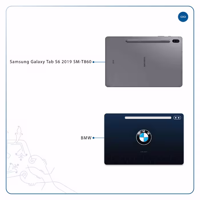 برچسب پوششی ماهوت مدل BMW مناسب برای تبلت سامسونگ Galaxy Tab S6 2019 SM-T860