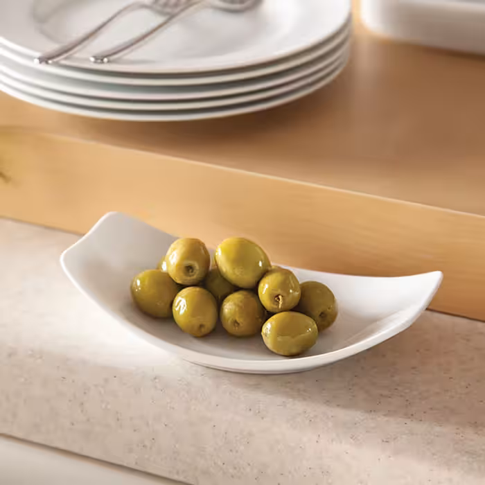 زیتون خوری چینی زرین ایران سری آشپزخانه مدل سفید بسته 6 عددی درجه یک