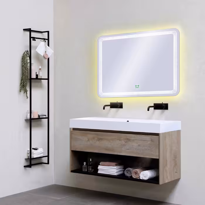 آینه گلسموند مدل مستطیل آرایشی بک لایت هوشمند کد HLBSM