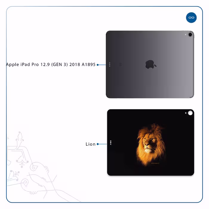 برچسب پوششی ماهوت مدل Lion مناسب برای تبلت اپل iPad Pro 12.9 (GEN 3) 2018 A1895