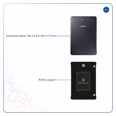 برچسب پوششی ماهوت مدل Rolex-Logo مناسب برای تبلت سامسونگ Galaxy Tab S2 8.0 2015 T715