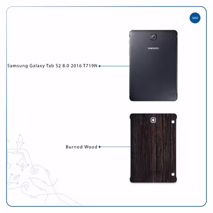 برچسب پوششی ماهوت مدل Burned Wood مناسب برای تبلت سامسونگ Galaxy Tab S2 8.0 2016 T719N