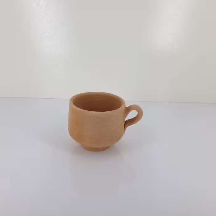 فنجان سفالی خام مدل قهوه خوری 