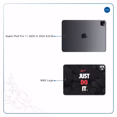 برچسب پوششی ماهوت مدل NIKE-Logo مناسب برای تبلت اپل iPad Pro 11 (GEN 2) 2020 A2230