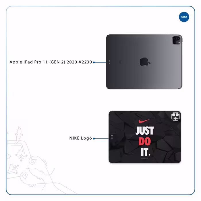 برچسب پوششی ماهوت مدل NIKE-Logo مناسب برای تبلت اپل iPad Pro 11 (GEN 2) 2020 A2230