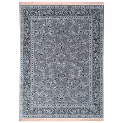 فرش ماشینی زمرد مشهد طرح افشان زمینه سیلور