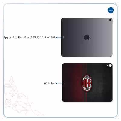برچسب پوششی ماهوت مدل AC-Milan مناسب برای تبلت اپل iPad Pro 12.9 (GEN 3) 2018 A1983