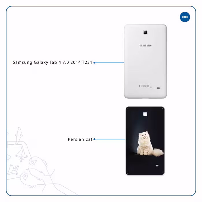 برچسب پوششی ماهوت مدل Persian cat مناسب برای تبلت سامسونگ Galaxy Tab 4 7.0 2014 T231