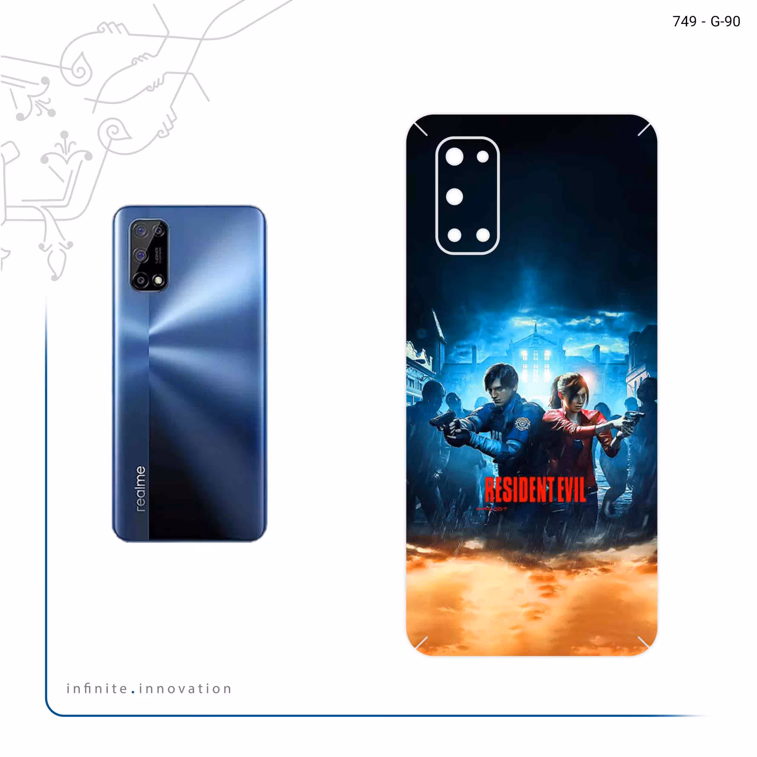 برچسب پوششی ماهوت مدل Residentevil Game Series مناسب برای گوشی موبایل ریلمی 7 5G