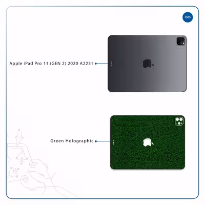برچسب پوششی ماهوت مدل Green-Holographic مناسب برای تبلت اپل iPad Pro 11 (GEN 2) 2020 A2231