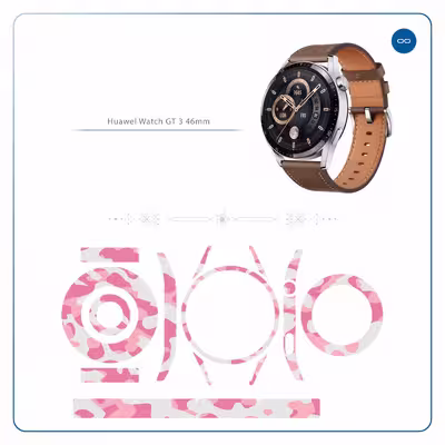 برچسب ماهوت طرح Army-Pink مناسب برای ساعت هوشمند هوآوی Watch GT 3 46mm