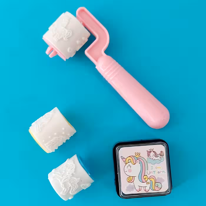 مهر مدل غلطکی طرح تک شاخ مجموعه 4 عددی به همراه استامپ