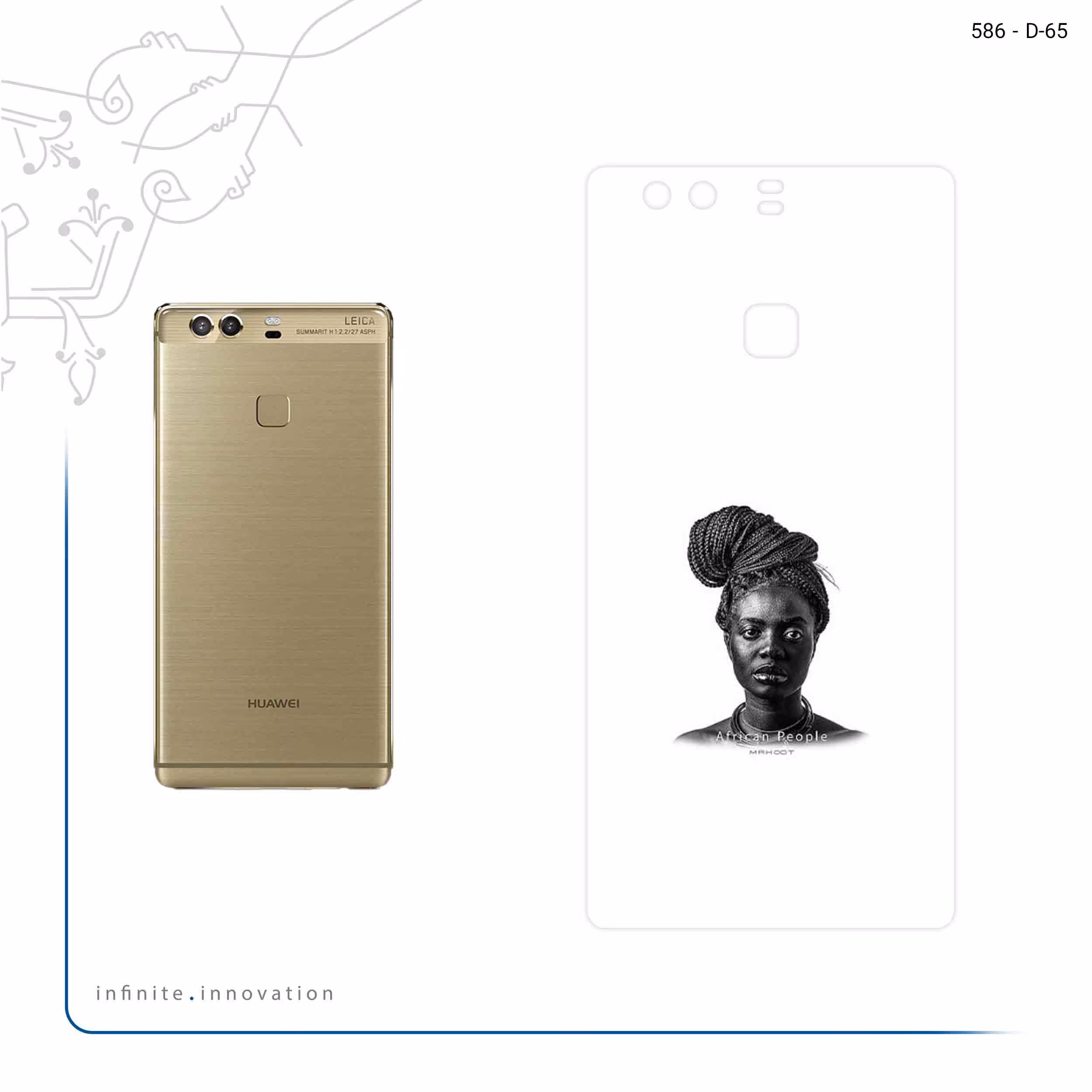 برچسب پوششی ماهوت مدل Portrait of an African Woman مناسب برای گوشی موبایل هوآوی P9 Plus