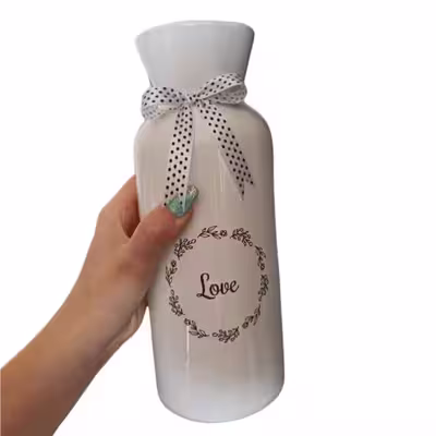 گلدان دکوری مدل استوانه طرح love کد 00