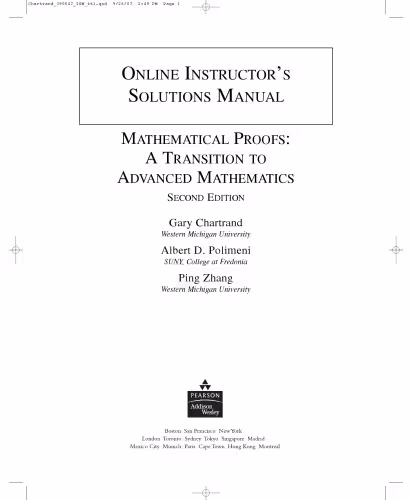 خرید و دانلود نسخه کامل کتاب Instructor's Solutions Manual:  Mathematical Proofs: A Transition to Advanced Mathematics. 2nd Ed