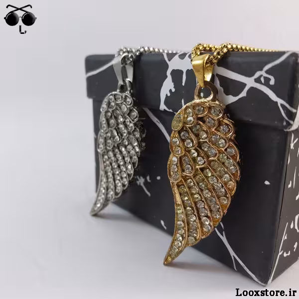 گردنبند بال فرشته نگین دار مردانه و زنانه