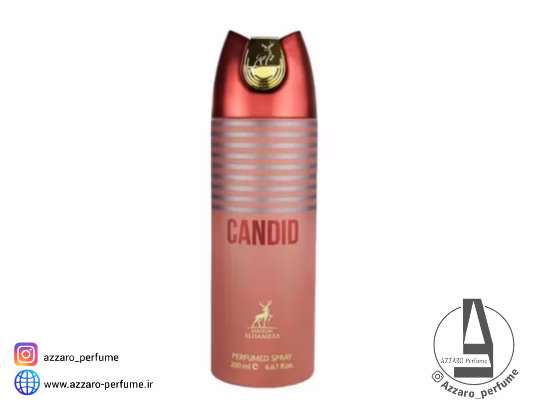 اسپری بدن زنانه الحمبرا اسکندل مدل CANDID با حجم 200 میل