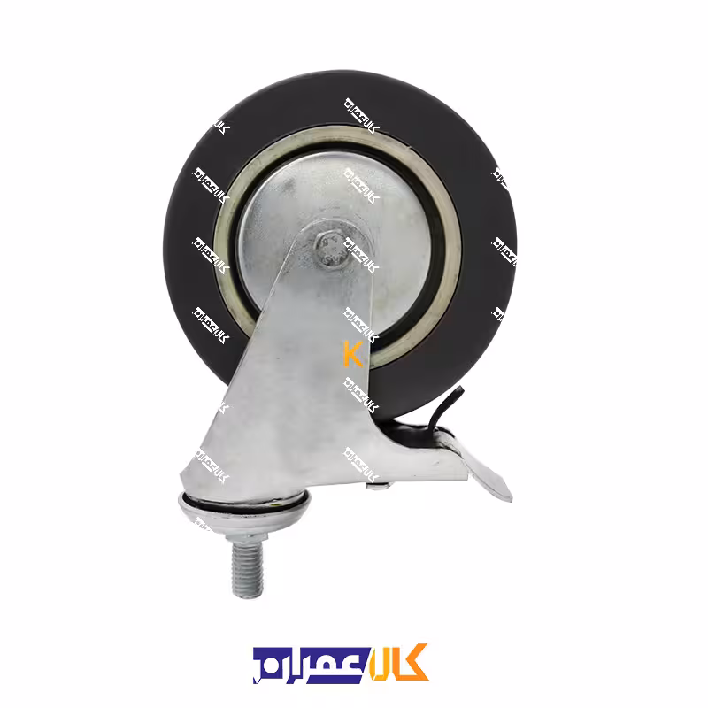 چرخ پیچی ترمزدار طوسی سایز 12.5 سانتی متر