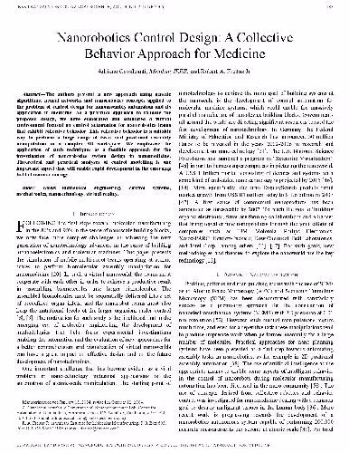 خرید و دانلود نسخه کامل کتاب Nanorobotics control design.A collective behavior approach for medicine