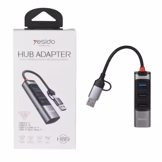 هاب چهار پورت USB-C یسیدو مدل HB19