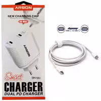 آداپتور شارژ 2 پورت با کابل 2 سر Type C  فست 40W  PD QC30 Arson AN-W02
