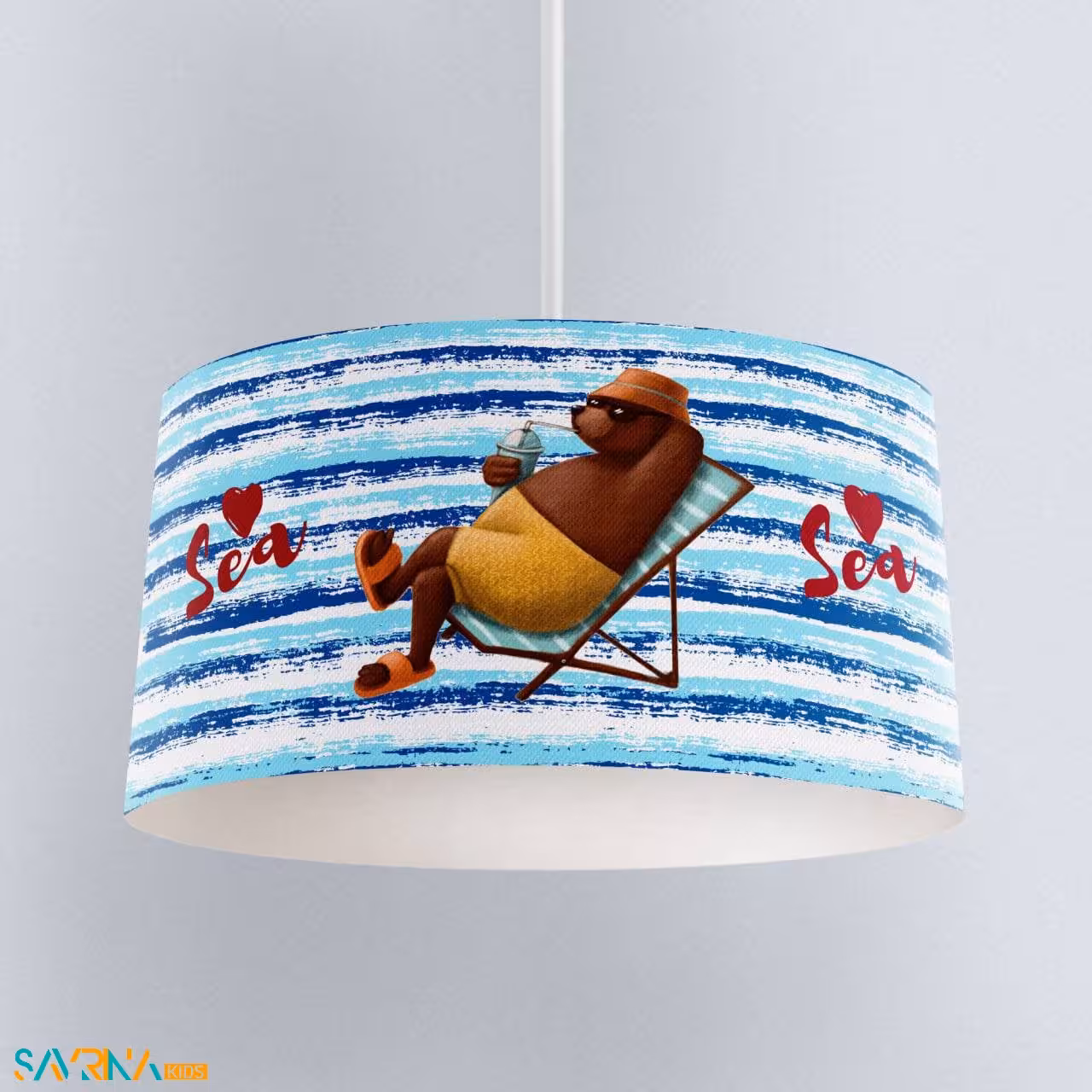 لوستر بچگانه طرح خرس ماهیگیر کد A2772