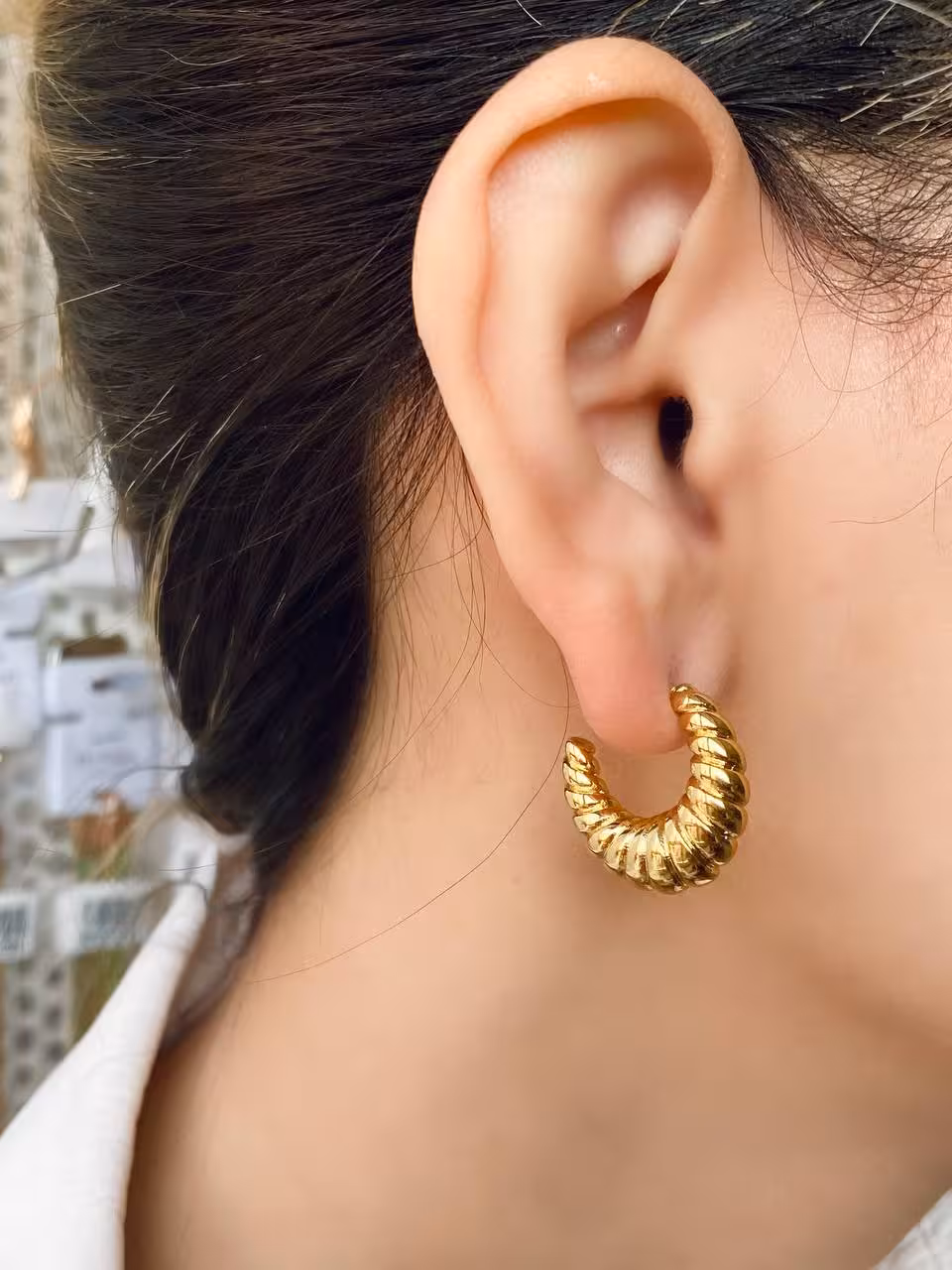 گوشواره میخی استیل مدل ماه پیچ