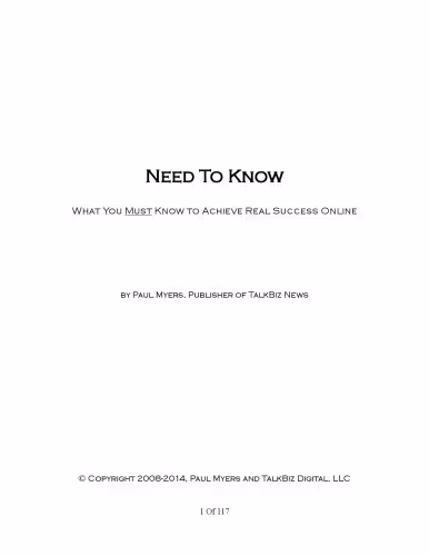 خرید و دانلود نسخه کامل کتاب Need To Know: What You Must Know to Achieve Real Success Online