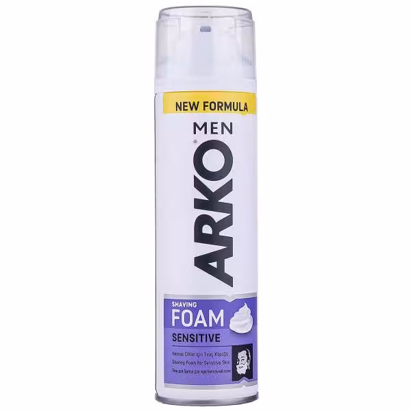 فوم اصلاح آرکو مدل Sensitive حجم 200 میلی لیتر  ARKO MEN Sensitive Shaving Foam 200ml